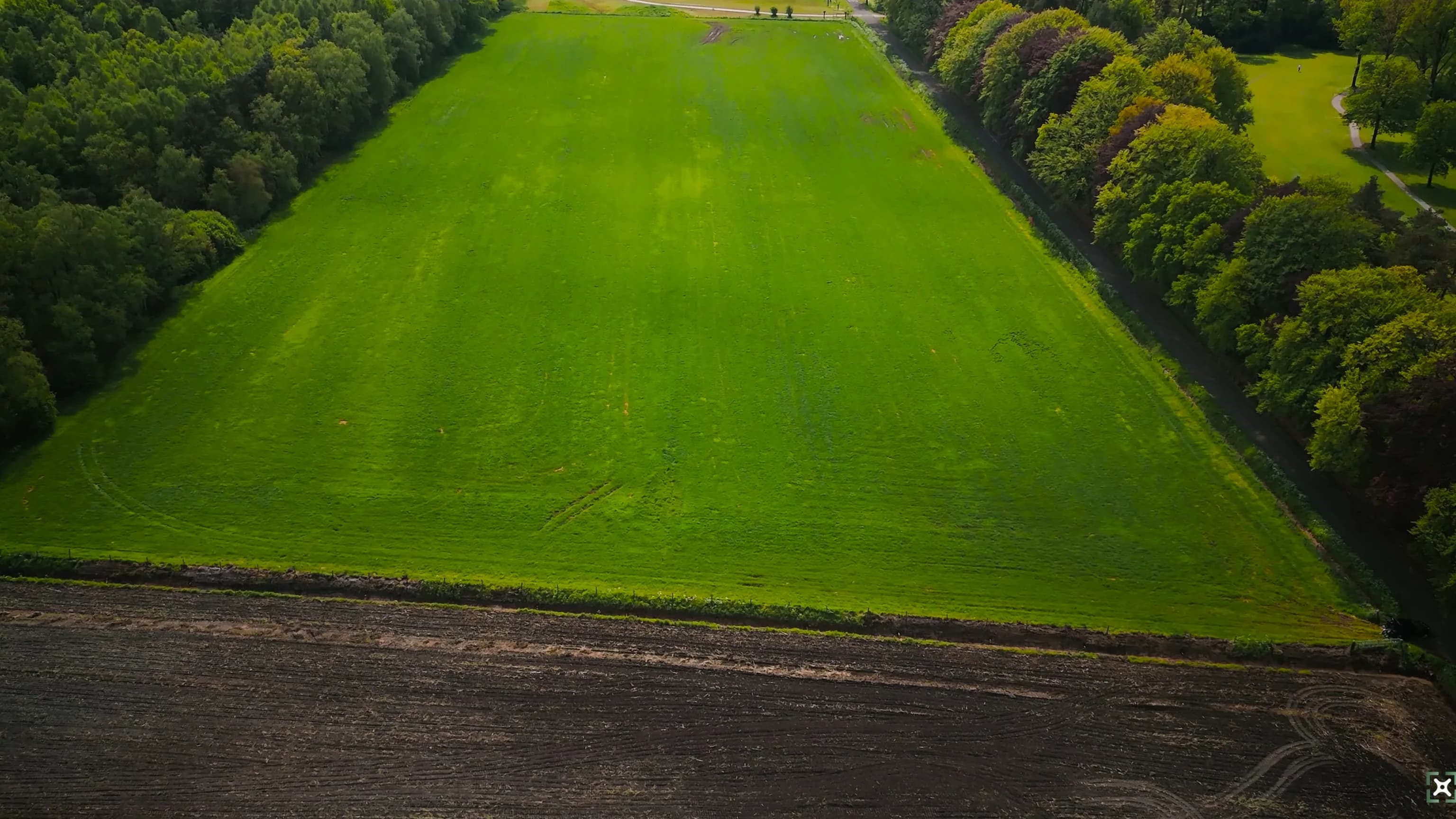 Luchtbeeld bij de dienst Landbouw